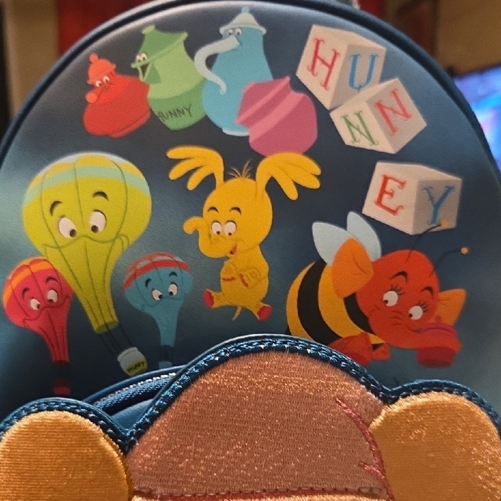 Loungefly Blue and Gold Winnie the Pooh Kids Backpack - Picture 5 of 11